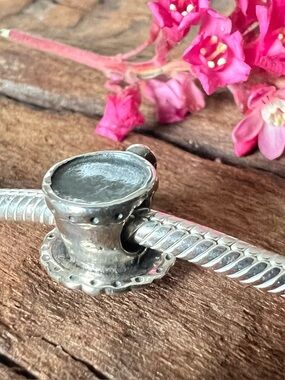 Authentic Pandora Cup and Saucer Charm in Sterling Silver Tea Coffee Cup